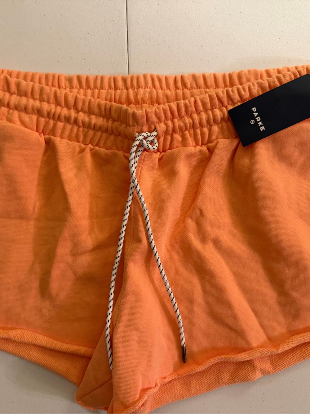 Parke x Target Peach-Orange Drawstring Knit Pull On Shorts